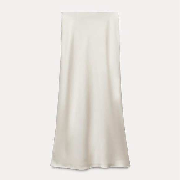 Zara Dresses & Skirts - ZARA High-Waisted Ivory Slip Skirt
